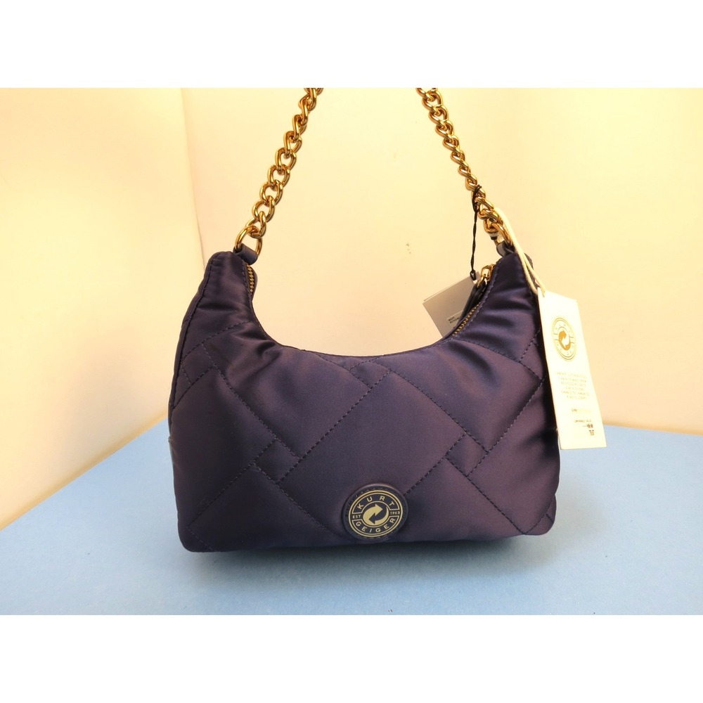 Kurt Geiger Recycled Quilted Crossbody Bag NWT w/ Pouch and Strap Navy